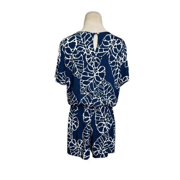 Escapada blue white tropical print romper size medium - Picture 2 of 12